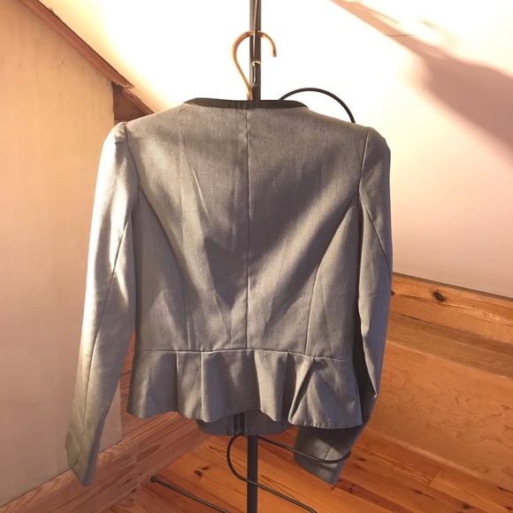 NY Collection Gray Black Ruffle Jacket, EUC, S - Picture 2 of 15